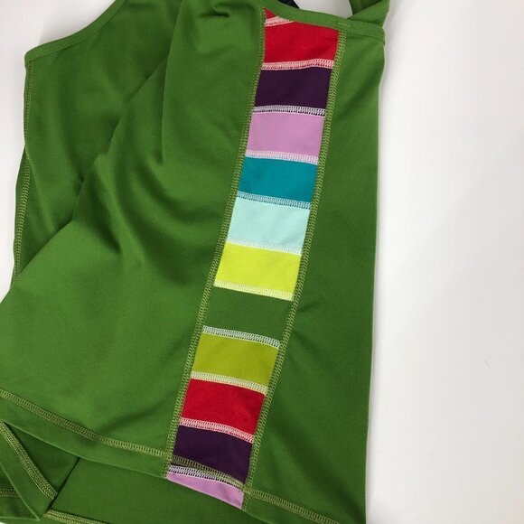 LULULEMON  Green Rainbow‎ Colorblock Crisscross Active Tank Sz 10 - Picture 3 of 6